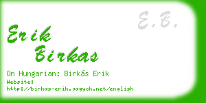 erik birkas business card