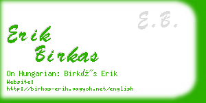 erik birkas business card